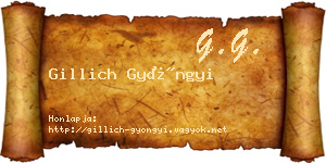 Gillich Gyöngyi névjegykártya